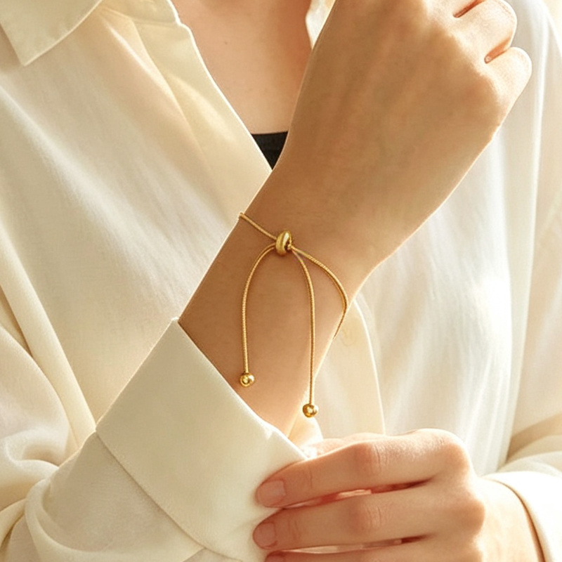 Golden Ultra-Fine Smooth Flat Snake Bone Jewelry Set